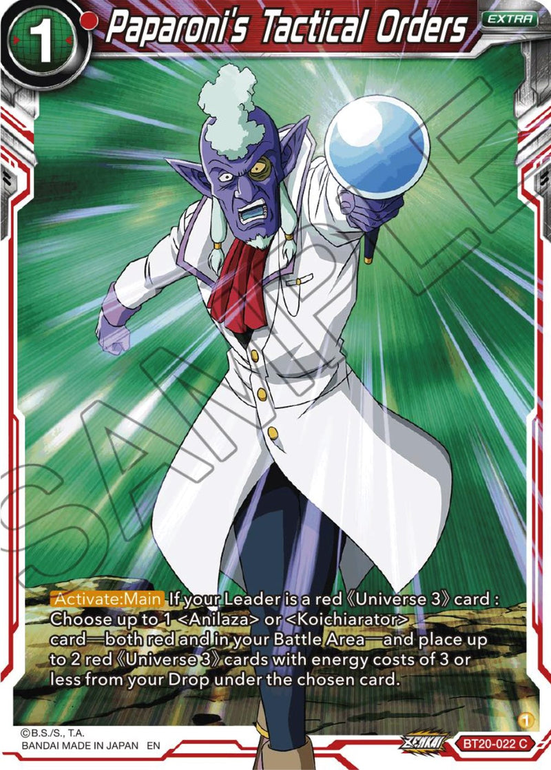 Paparoni's Tactical Orders (BT20-022) [Power Absorbed] 