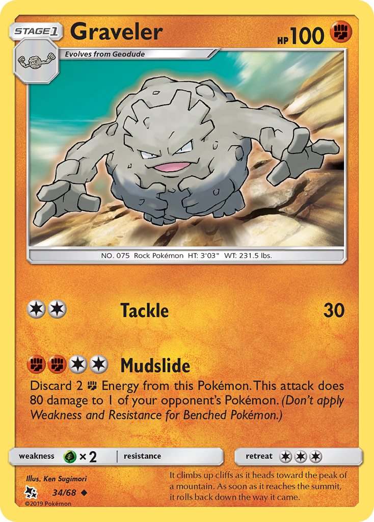 Graveler (34/68) [Sun &amp; Moon: Hidden Fates] 