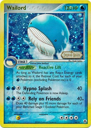 Wailord (14/92) (Stamped) [EX: Legend Maker] 