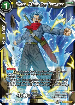 Trunks, Father-Son Teamwork (BT16-083) [Realm of the Gods] 