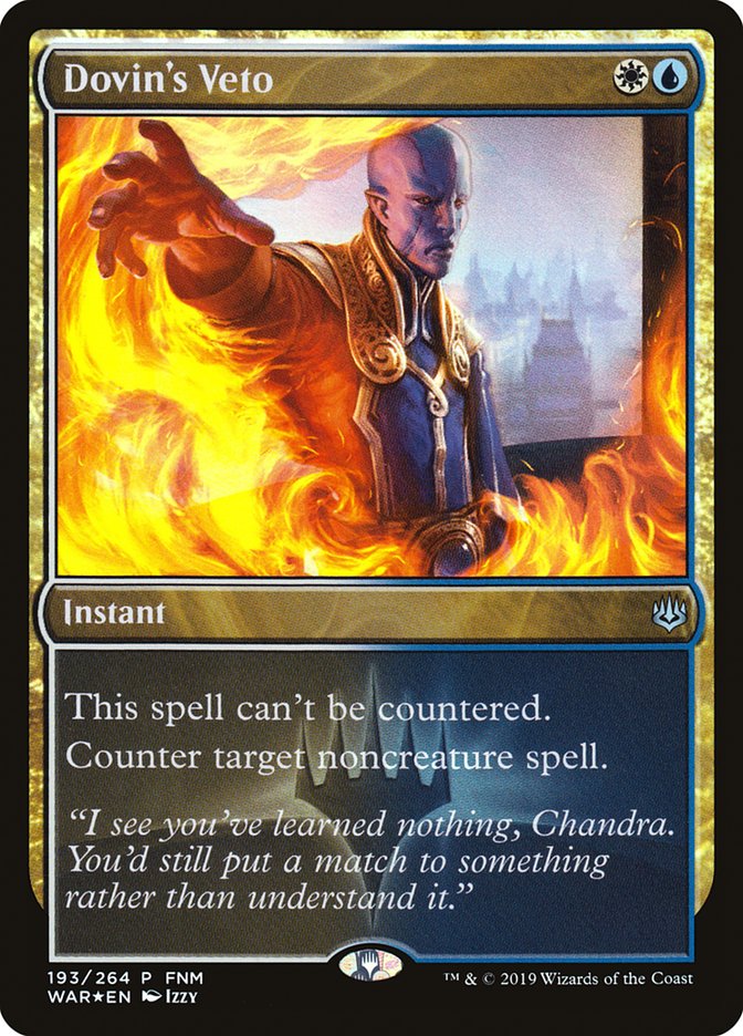 Dovin's Veto (FNM) [War of the Spark Promos] 