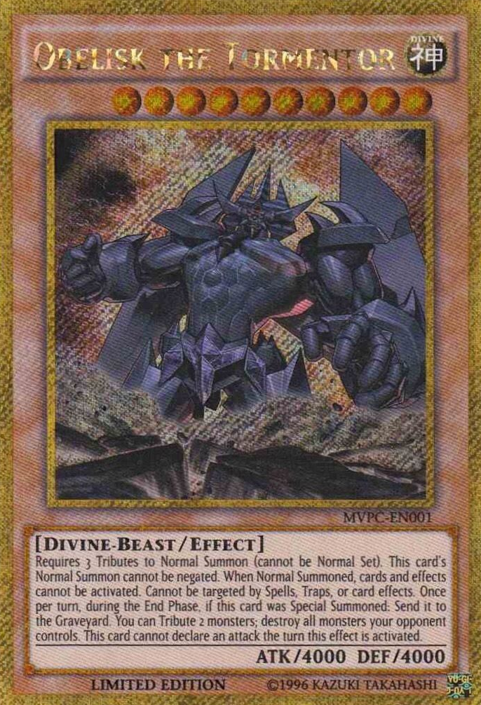 Obelisk the Tormentor [MVPC-EN001] Gold Secret Rare 