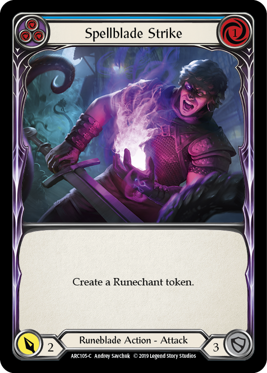 Spellblade Strike (Blue) [ARC105-C] (Arcane Rising) 1st Edition Rainbow Foil 