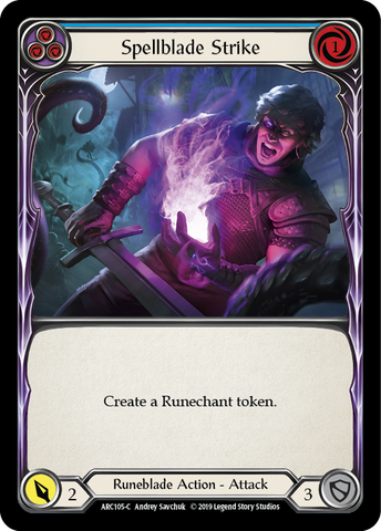 Spellblade Strike (Blue) [ARC105-C] (Arcane Rising) 1st Edition Rainbow Foil 