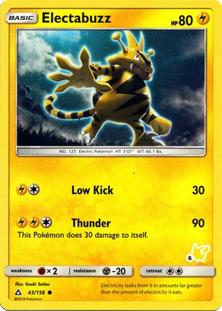 Electabuzz (43/156) (Pikachu Stamp #6) [Battle Academy 2020] 