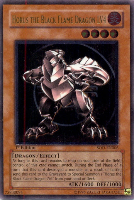 Horus The Black Flame Dragon LV4 [SOD-EN006] Ultimate Rare 