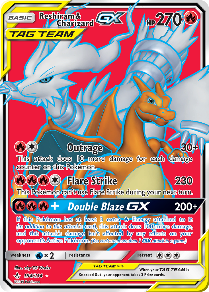 Reshiram &amp; Charizard GX (194/214) [Sun &amp; Moon: Unbroken Bonds] 