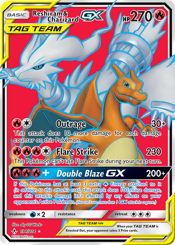 Reshiram &amp; Charizard GX (194/214) [Sun &amp; Moon: Unbroken Bonds] 
