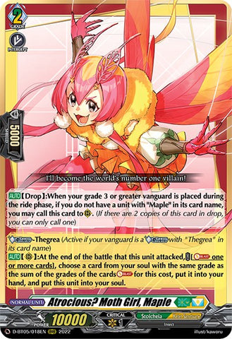Atrocious? Moth Girl, Maple (D-BT05/018EN) [Triumphant Return of the Brave Heroes] 