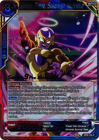 Golden Frieza, Sovereign Technique (BT9-106) [Universal Onslaught Prerelease Promos]