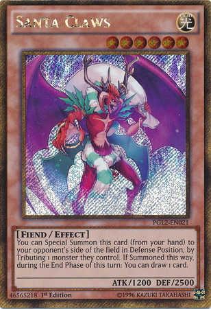 Santa Claws [PGL2-EN021] Gold Secret Rare 