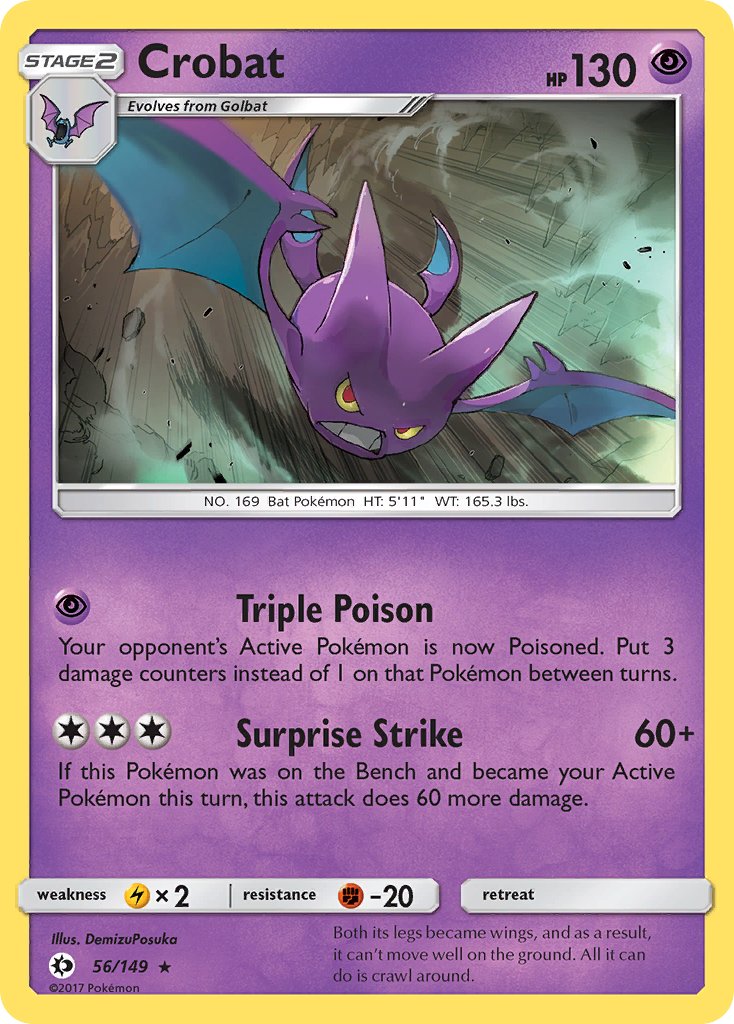 Crobat (56/149) (Prerelease Kit Exclusive) (Theme Deck Exclusive) [Sun &amp; Moon: Base Set] 