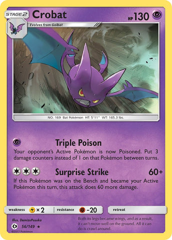 Crobat (56/149) (Prerelease Kit Exclusive) (Theme Deck Exclusive) [Sun &amp; Moon: Base Set] 