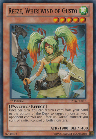 Reeze, Whirlwind of Gusto [HA06-EN012] Super Rare 