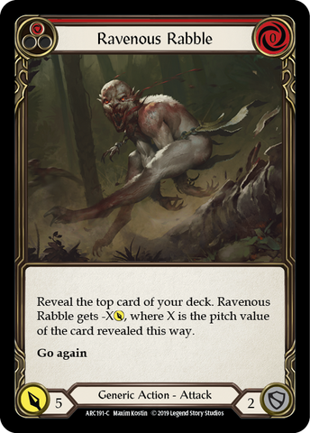 Ravenous Rabble (Red) [ARC191-C] (Arcane Rising) 1st Edition Rainbow Foil 