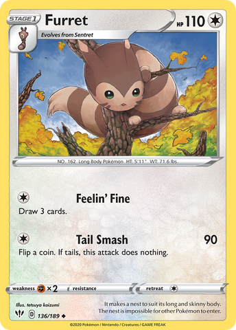 Furret (136/189) [Sword &amp; Shield: Darkness Ablaze] 