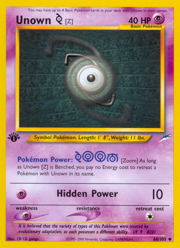 Unown [Z] (60/105) [Neo Destiny 1st Edition] 