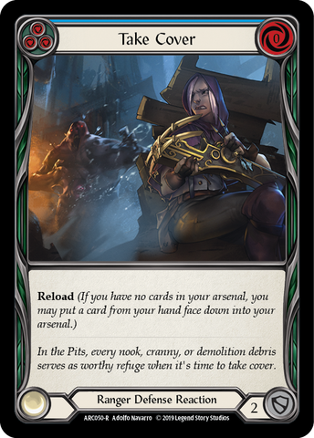Take Cover (Blue) [ARC050-R] (Arcane Rising) 1st Edition Rainbow Foil 