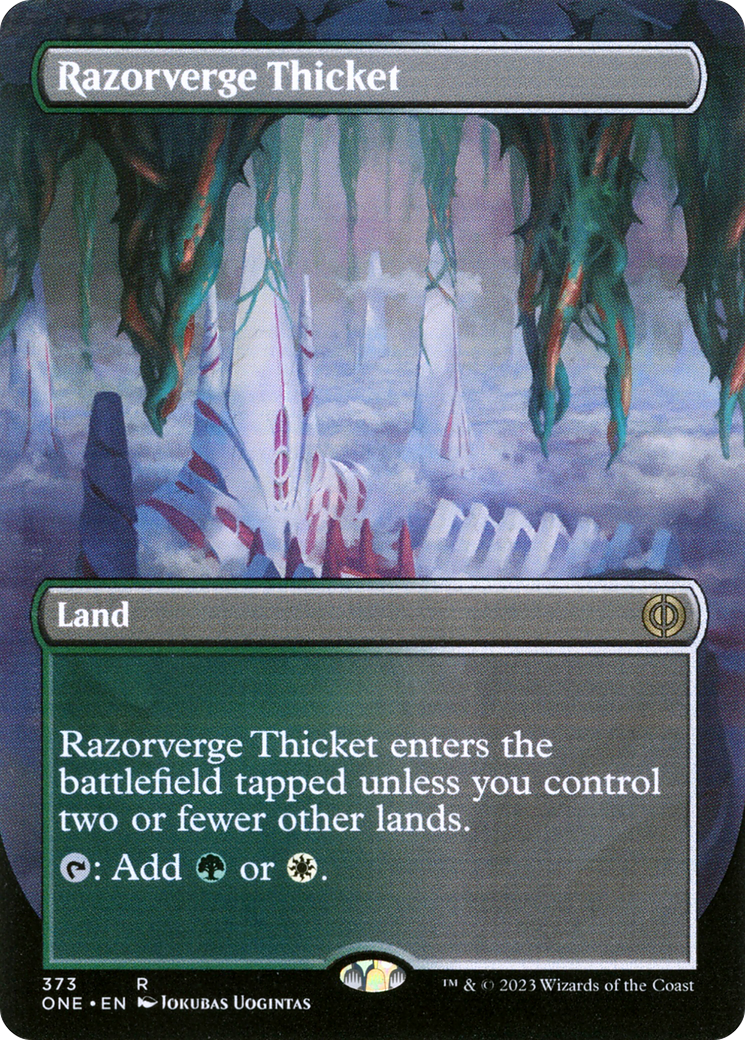 Razorverge Thicket (Borderless Alternate Art) [Phyrexia: All Will Be One]