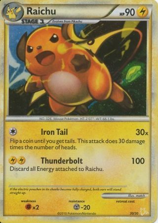 Raichu (30/30) [HeartGold &amp; SoulSilver: Trainer Kit - Raichu] 