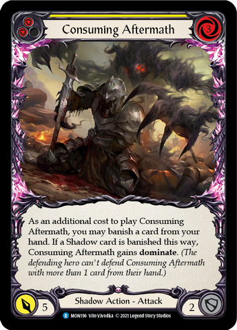 Consuming Aftermath (Yellow) [MON196-RF] (Monarch) 1st Edition Rainbow Foil 