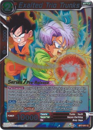 Exalted Trio Trunks (BT7-011_PR) [Assault of the Saiyans Prerelease Promos] 