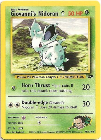 Giovanni's Nidoran (75/132) (Female) [Gym Challenge Unlimited] 