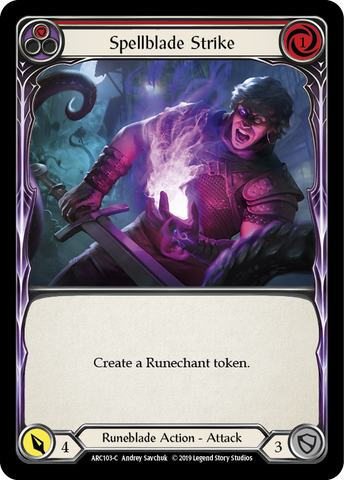 Spellblade Strike (Red) [ARC103-C] (Arcane Rising) 1st Edition Rainbow Foil 