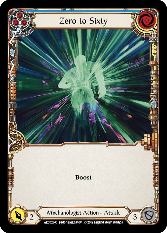 Zero to Sixty (Blue) [ARC028-C] (Arcane Rising) 1st Edition Rainbow Foil 