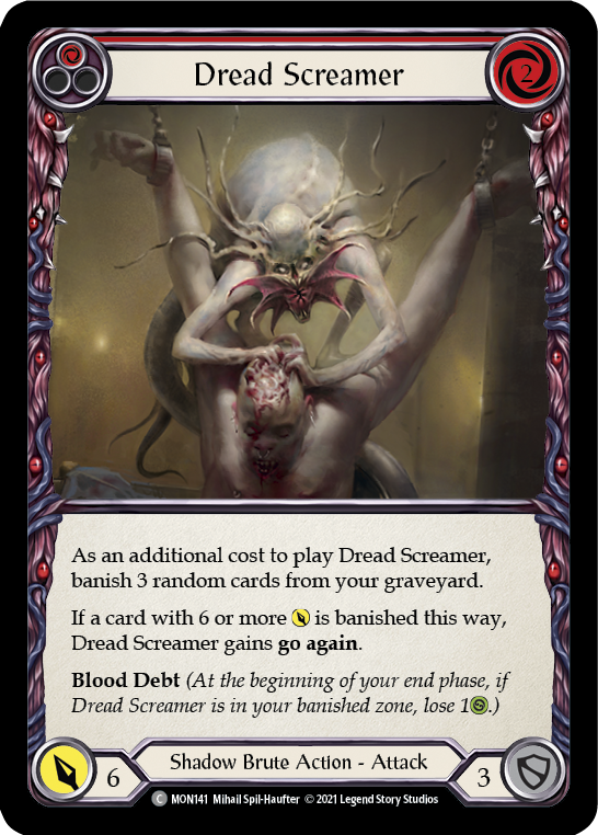 Dread Screamer (Red) [MON141-RF] (Monarch) 1st Edition Rainbow Foil 