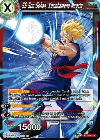 SS Son Gohan, Kamehameha Miracle (BT15-003) [Saiyan Showdown] 