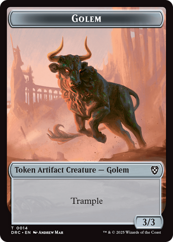 Golem (0014) // Thopter (0010) Double-Sided Token [Aetherdrift Tokens] 