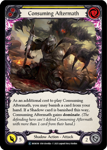 Consuming Aftermath (Yellow) [U-MON196-RF] (Monarch Unlimited) Unlimited Rainbow Foil 