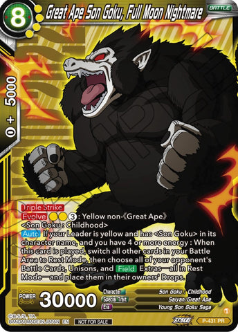 Great Ape Son Goku, Full Moon Nightmare (P-431) [Promotion Cards] 