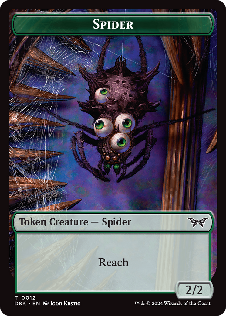 Insect (0013) // Spider Double-Sided Token [Duskmourn: House of Horror Tokens] 