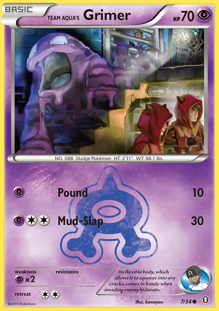 Team Aqua's Grimer (7/34) [XY: Double Crisis] 