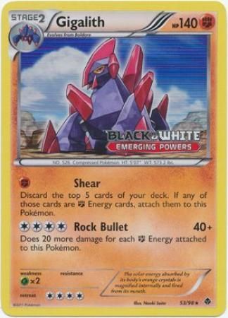 Gigalith (53/98) (Prerelease Promo) [Black &amp; White: Black Star Promos] 