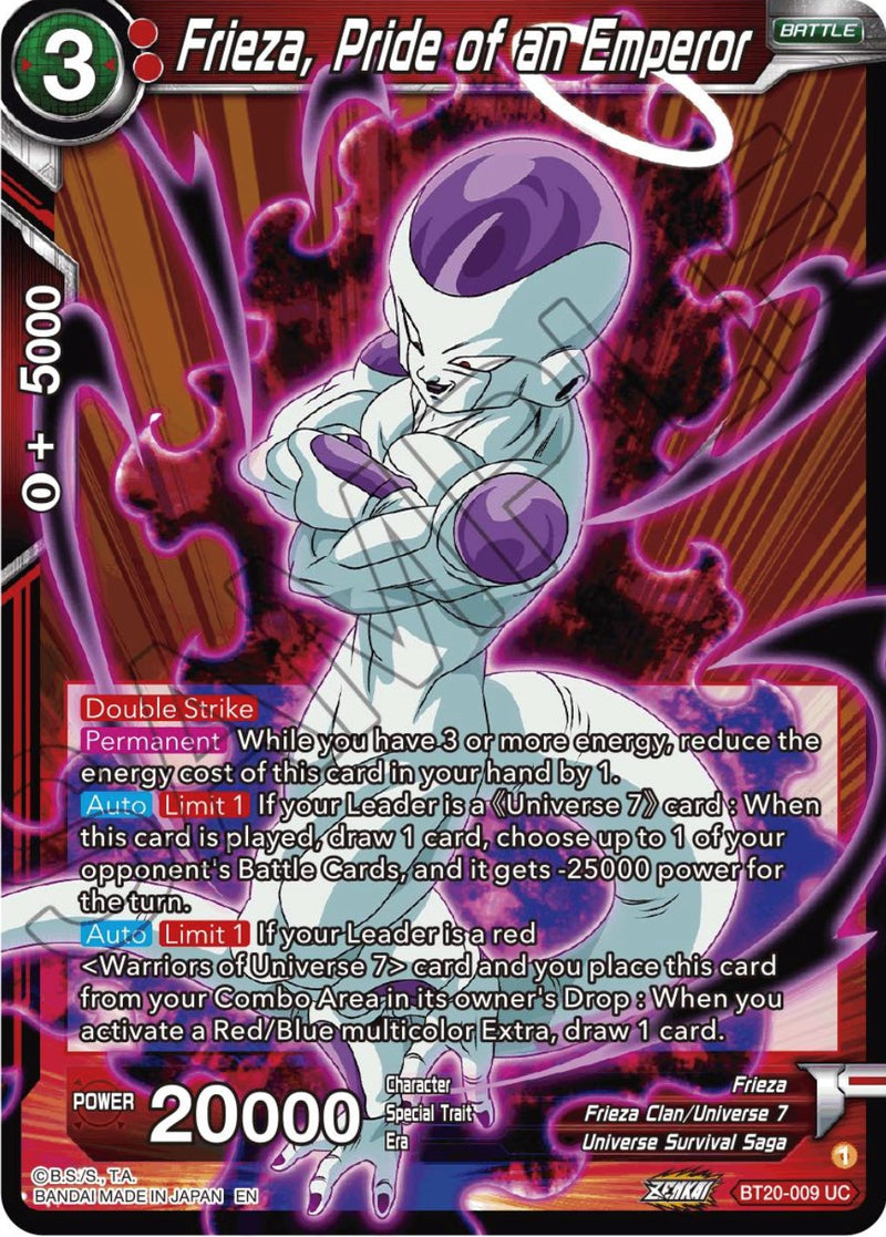 Frieza, Pride of an Emperor (BT20-009) [Power Absorbed] 