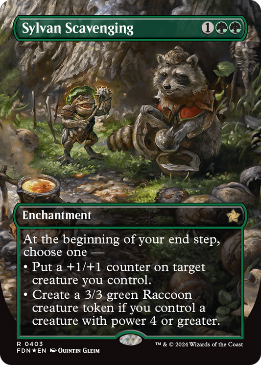 Sylvan Scavenging (Borderless) (Mana Foil) [Foundations]