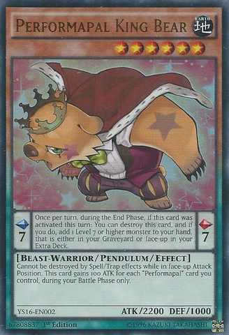 Performapal King Bear [YS16-EN002] Ultra Rare 