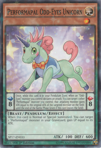 Performapal Odd-Eyes Unicorn [SP17-EN033] Starfoil Rare 