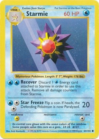 Starmie (64/102) [Base Set Shadowless Unlimited] 
