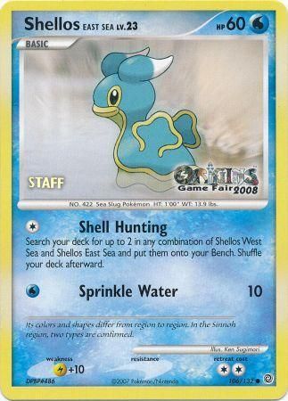 Shellos East Sea (106/132) (Origins Game Fair 2008 Staff) [Nintendo: Black Star Promos] 