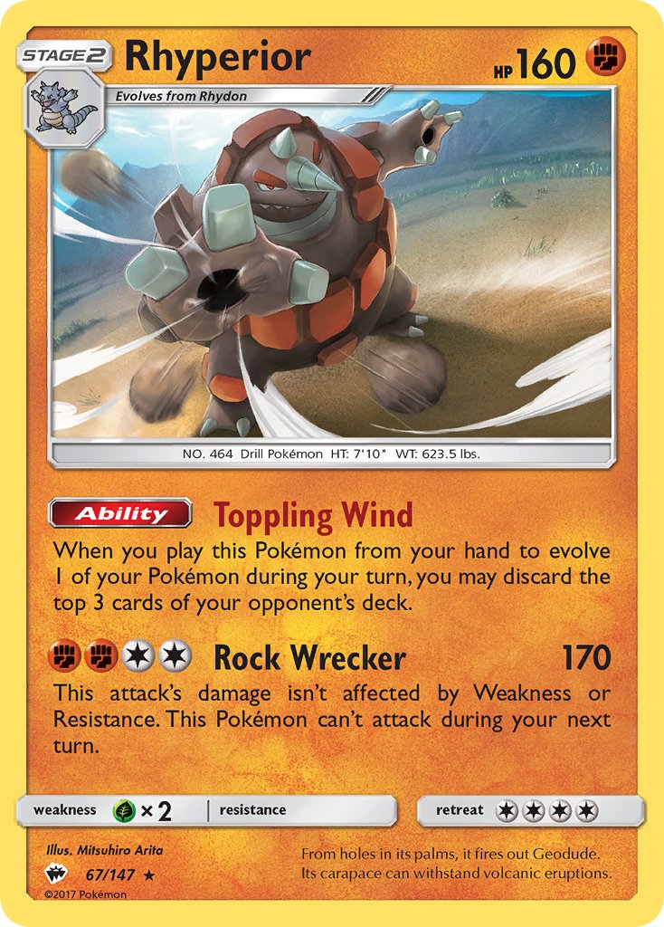 Rhyperior (67/147) (Theme Deck Exclusive) [Sun &amp; Moon: Burning Shadows] 