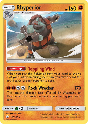 Rhyperior (67/147) (Theme Deck Exclusive) [Sun &amp; Moon: Burning Shadows] 