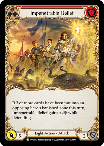 Impenetrable Belief (Red) [MON075-RF] (Monarch) 1st Edition Rainbow Foil 