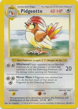 Pidgeotto (22/102) [Base Set Shadowless Unlimited] 