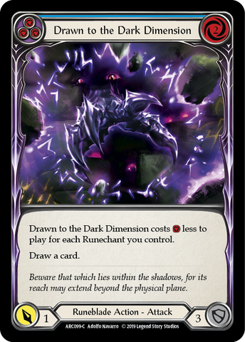 Drawn to the Dark Dimension (Blue) [ARC099-C] (Arcane Rising) 1st Edition Rainbow Foil 