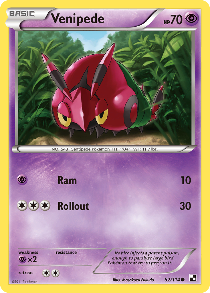 Venipede (52/114) [Black &amp; White: Base Set] 