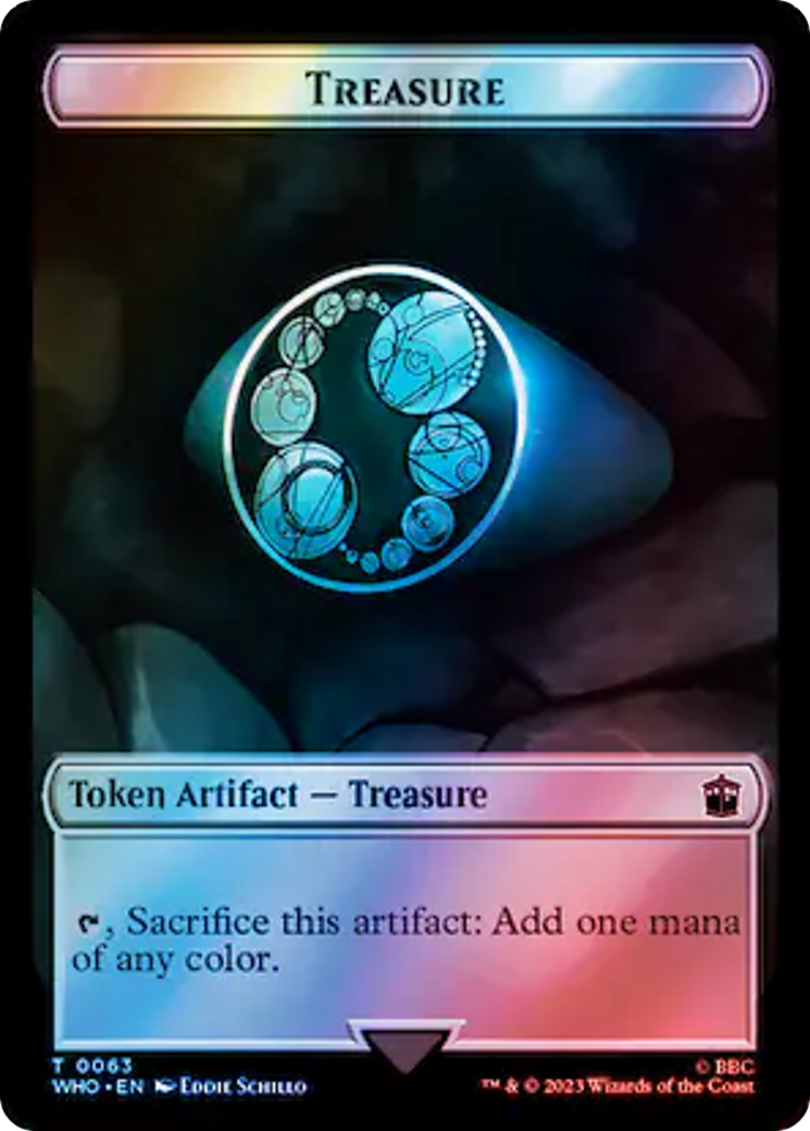 Alien Angel // Treasure (0063) Double-Sided Token (Surge Foil) [Doctor Who Tokens]